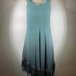 Viviana Uchitel Gradient Shibori Fringe Dress NWT